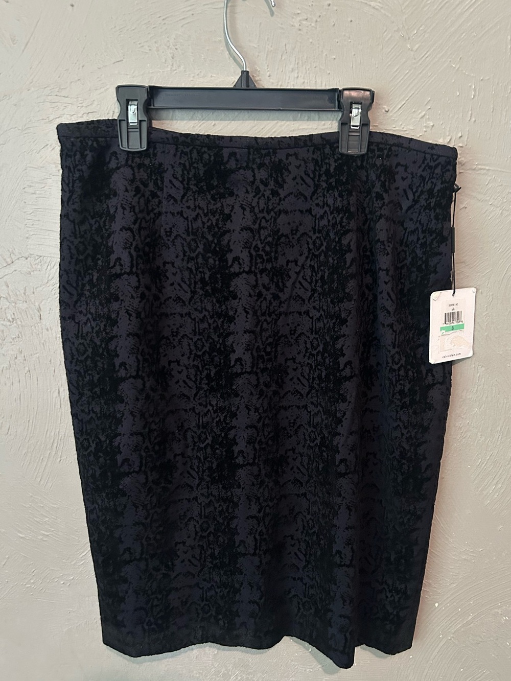 Calvin Klein Black Textured Pencil Skirt